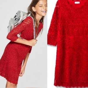 Cat & Jack™ Girls' Red Crochet Lined Dress